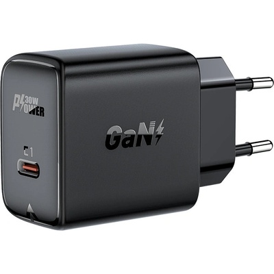 ACEFAST GaN Charger USB-C 30W - захранване за ел. мрежа с USB-C изход с технология за бързо зареждане (черен) (D62976)