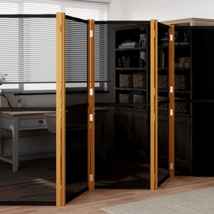 vidaXL Параван за стая, 6 панела, черен, 420x180 cм (319182)