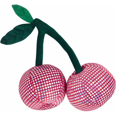 Catherine Lansfield Plyšový dekoračný vankúš Disco Cherries 25x30
