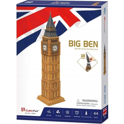 CubicFun 3D puzzle Big Ben (střední) 44 ks