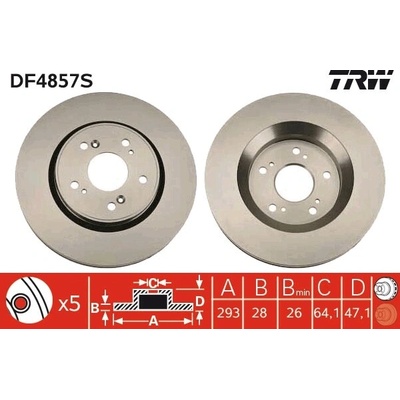 TRW Brzdový kotúč DF4857S