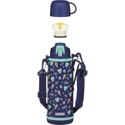 Thermos Active Термос за деца с 2 капачки в калъф, 1 л, лилав (120081)