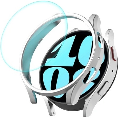ENKAY PC FULL COVER Plastový kryt so sklom pre Samsung Galaxy Watch6 44mm strieborný 65814