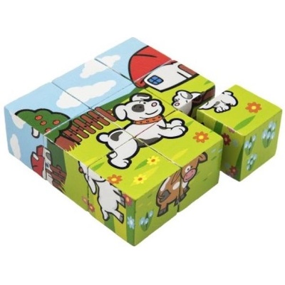 Teddies Кубчета кубус Моите първи животни дърво 9x9x3см 9бр