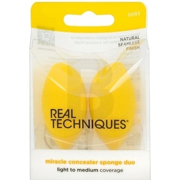 Real Techniques Miracle Concealer Sponge Duo houbička na korektor 2 ks žlutá