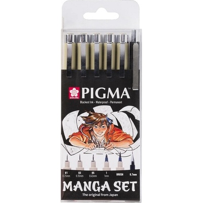 Technické linery SAKURA Pigma Micron, 6 ks MANGA