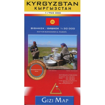 Kyrgyzstan 1:750t mapa Bishkek 1:30t plán města GIZI