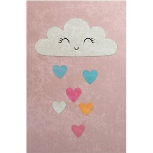 Mila Home Розов детски килим подходящ за пране 100x160 cm Clouds - Mila Home (HKG-KidsRug-BNM04-100x160)