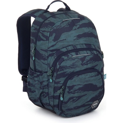 Topgal Maskáčový študentský batoh SKYE 25038 zelená