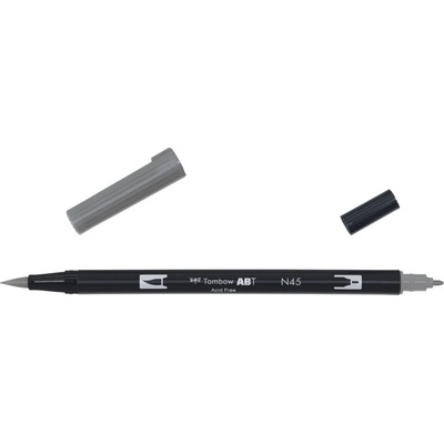 Oboustranný štětcový fix Tombow ABT DUAL - šedá Barva: N45 - Cool Gray 10