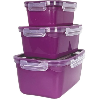 BELLI e FORTI s.r.l. Belli E Forti sada potvravinových dóz FRIGOCLICK PANAMA 3 ks, obdélníkové s víkem, plast BF04663MPB – Zboží Mobilmania