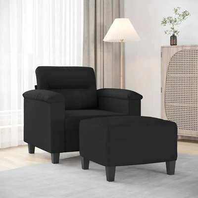 vidaXL 11461.3201228 s podnožkou černé 60 cm tkanina z mikrovlákna