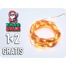 ACA Lighting LED dekoračná reťaz cluster 2.5m 50LED 3xAA teplá biela bez funkcií meď X01501217