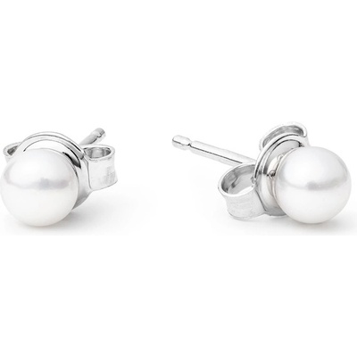 Gaura Pearls stříbrné s bílou řiční perlou Emily EFB05-N/W bílá