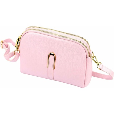 Luka dámska kožená crossbody kabelka púdrovoružová 24-066