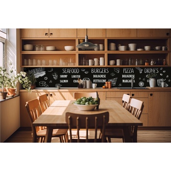 DIMEX ART s. r. o Фототапет за кухня - черна табела на ресторант 420 x 60 см