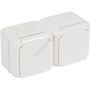 Legrand - Двойна домашна розетка 250V/16A FORIX IP44 бяла (LR0110)