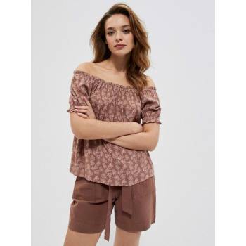 Moodo Кафява дамска блуза с флорални мотиви Moodo Moodo | Kafyav | ЖЕНИ | XS