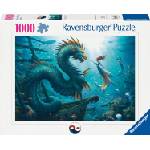 Ravensburger Пъзел Ravensburger от 1000 части - Вълшебни дълбини: Дракон, русалка и костенурки (7012001434)