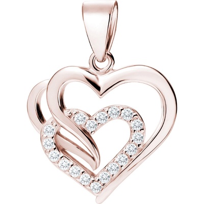 Olivie Strieborný prívesok RUŽOVÉ SRDCIA 3065