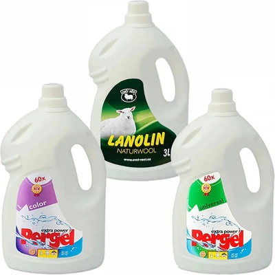 Lanolin prací gel 3 l + Pergel Color 3 l + Pergel Universal 3 l