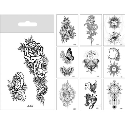 Impap Tetovací obtisky černobílé vodové 6x10,5cm