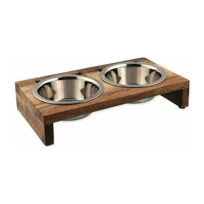 Misky Magic Cat nerez s dřevěným stojánkem 2 x 400 ml