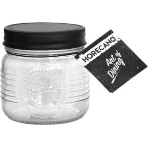 Horecano OLD FASHIONED-Буркан с метална винтова ЧЕРНА капачка 250ml (212957-BL-SS4) (0103254)