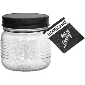 Horecano OLD FASHIONED-Буркан с метална винтова ЧЕРНА капачка 250ml (212957-BL-SS4) (0103254)