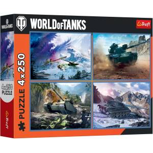 Trefl Пъзел Trefl от 4 x 250 части - World of Tanks: Великата битка с танкове (13347)