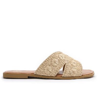 Сандали Wheres That From Women's Where's Flat Sandals - BeigeRaffia