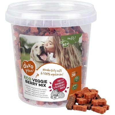 DUVO+ ECO VEGGIE Mäkká pochúťka s malinami a čučoriedkami pre psov 500 g