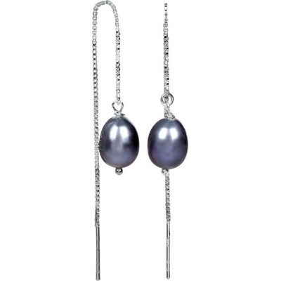 Jwl Jewellery řetízkové s kovově modrou perlou JL0207