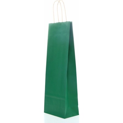 taška dárková BAGT 14x8x39 cm/DG/P TM ZELENÁ na láhev,kroucené ucho