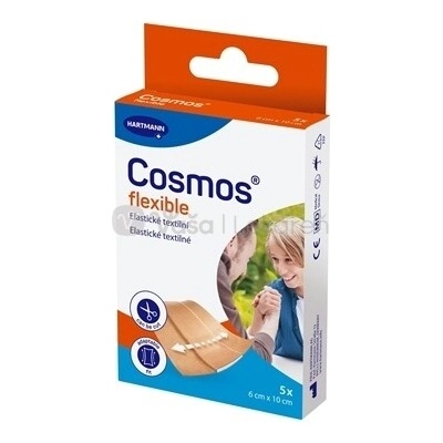 Cosmos Flexible Elastická textilná náplasť na rany 6 cm x 10 cm 5 náplastí