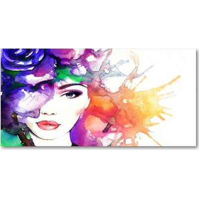 Foto obraz sklo tvrzené portrét ženy 100x50 cm