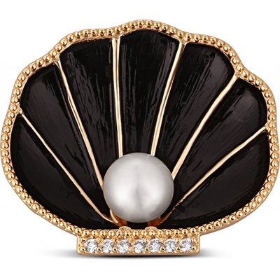 JwL Luxury Pearls Půvabná pozlacená brož lastura s perlou 2v1 JL0764