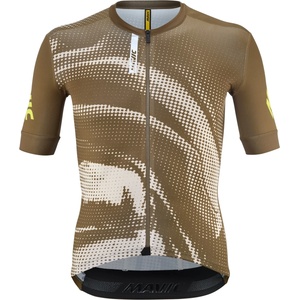 Mavic Мъжка фланелка с къс ръкав за колоездене Mavic Aksium Graphic Jersey Cycling jersey - White Pepper / Desert Palm - размер XXL (056-3613-0515)