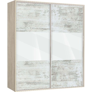 Bogdan Furniture G Двукрилен гардероб с плъзгащи врати Мебели Богдан Модел bm-ava 4, кристал със сонома - bogdanmebel