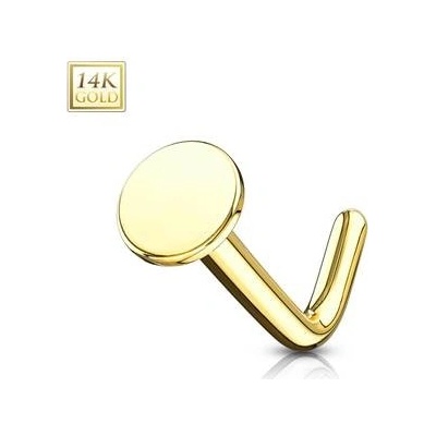 Šperky4U zlatý piercing do nosu s placičkou ZL01028-YG