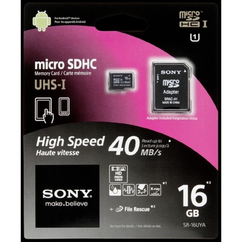 Sony microSDHC 16GB UHS-I U1 + adapter SR16UYA