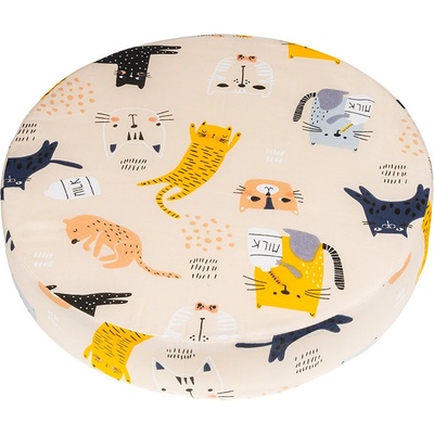 Bellatex Adéla kulatý Kočka žlutá, béžová, černá, šedá 40 cm – Zboží Dáma