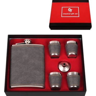 Комплект манерка с аксесоари /кожа и метал/ (К85874)