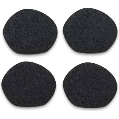 Kela Podtácky Stone PU kůže černá 4 kusy 12,0x10,0x0,2cm