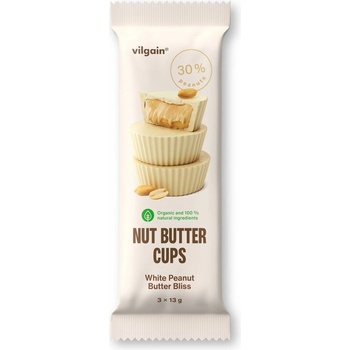Vilgain Nut Butter Cups BIO Biela čokoláda s arašidovým maslom 39 g