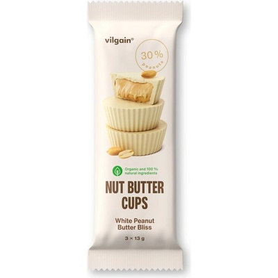 Vilgain Nut Butter Cups BIO Biela čokoláda s arašidovým maslom 39 g