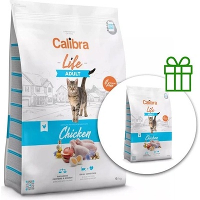 Calibra Cat Life Adult Chicken 6 kg + 1, 5 kg ZADARMO