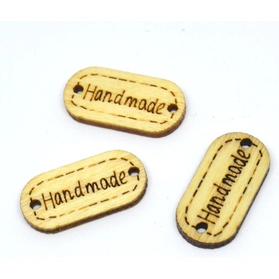 Dřevěná cedulka Hand made oválná dřevěná