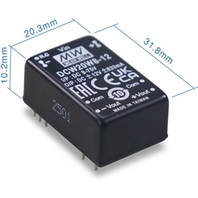 Mean Well DCW20W8-15 Měnič DC/DC modulový 20W 15V