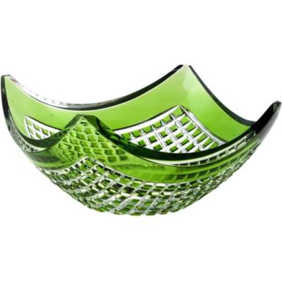 Bohemia Crystal Mísa Quadrus zelená 280 mm